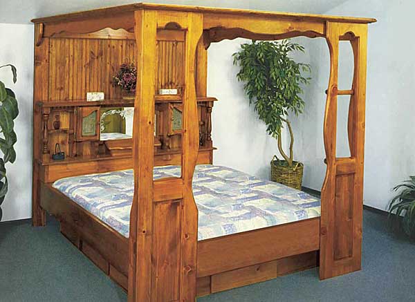 Oak Waterbed Grand Canopy